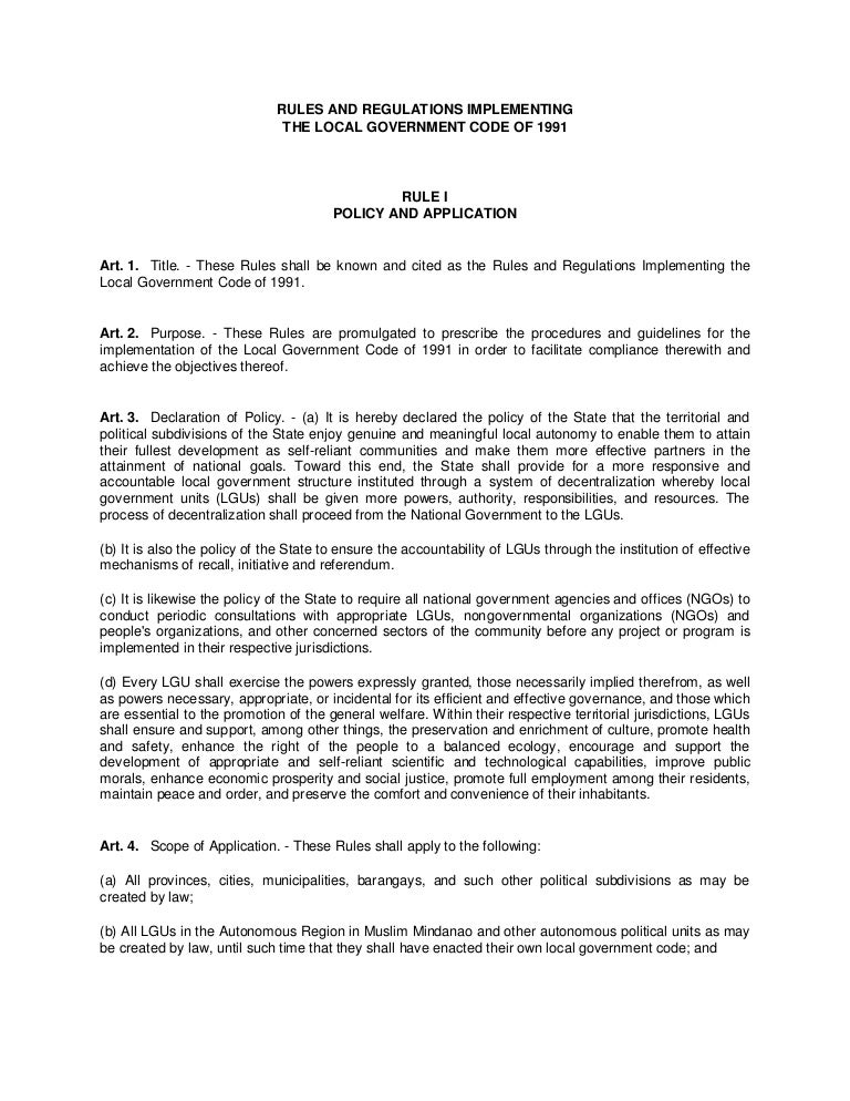 Local Government Code Of 1991 Pdf